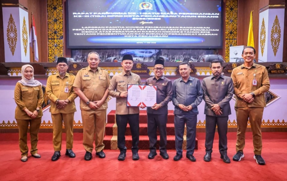 Pemko dan DPRD Pekanbaru Resmi Tambah Tiga Dinas Baru