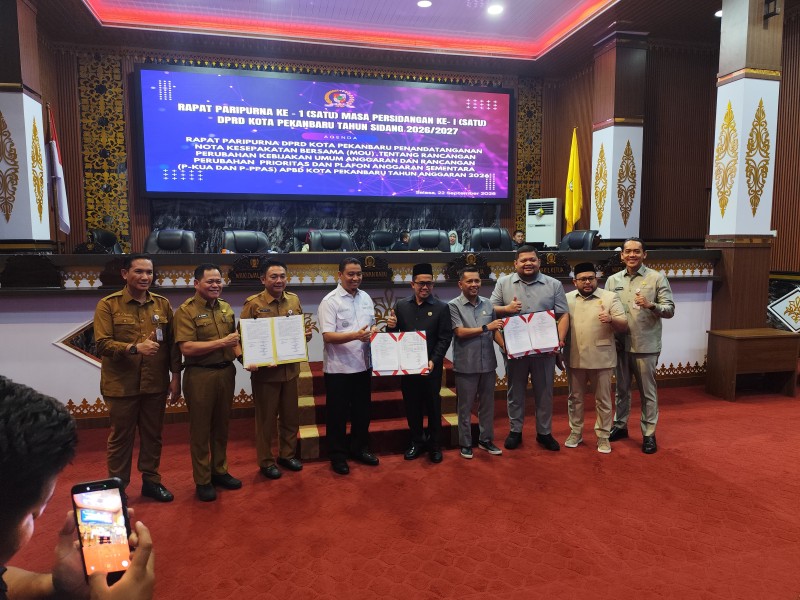 MoU, APBD Perubahan Pekanbaru Disepakati Rp3,26 Triliun
